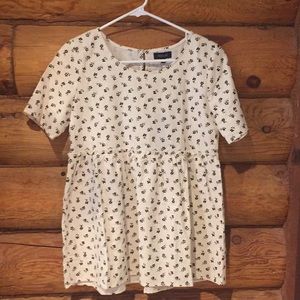 Roolee Babydoll Cotten Top NWT